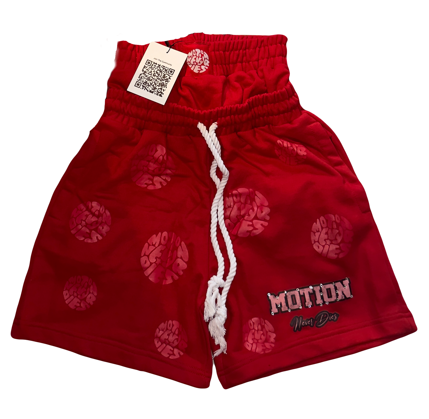 Red Double Waisted Shorts